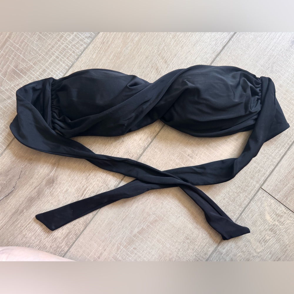Rip Curl Black Bandeau Bikini Top Size L Sexy Beach Summer Vacation